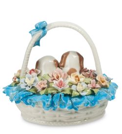 Pavone CMS-15/94 Фигурка «Щенки в цветочной корзине»