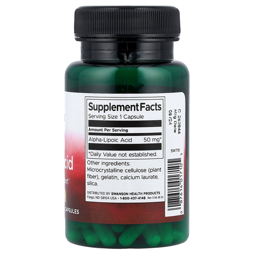 Swanson Vitamins, альфа-липоевая кислота, 50 мг, 120 капсул