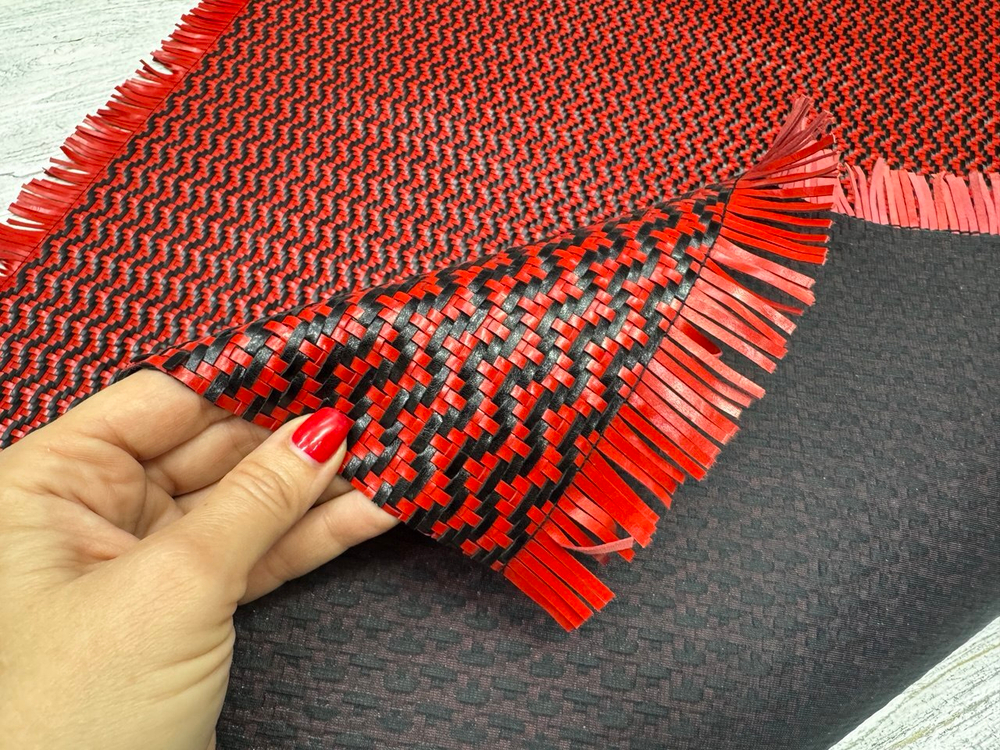 Boheme Bicolor Red+Black, натуральная кожа, полотно 66х100см