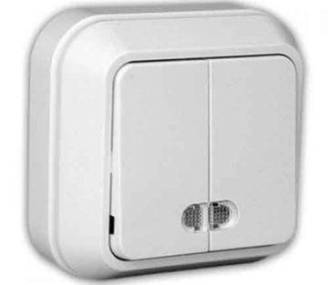 Выключатель MAKEL 2-кл. с подсв. бел. о/п 10А 250В