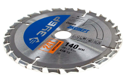 Диск пильный по дереву "Оптимальный рез" (140х20 мм; 24Т) Зубр 36903-140-20-24