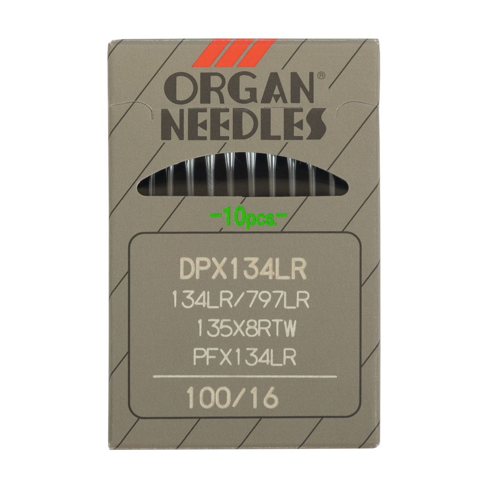 Иглы для промышленных швейных машин Organ 134 LR, 10 шт, 100 Иглы для промышленных швейных машин Organ 134 LR, 10 шт, 100