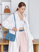 БАЗОВЫЙ ТОНКИЙ РЕМЕНЬ С МЯТОЙ ПРЯЖКОЙ BLUE