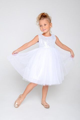 Платье  для девочки  ТК 52088/белый