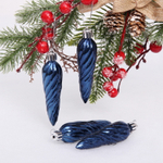 Ёлочные игрушки «Сосулька спиралька» 8,5см (набор 4шт), сапфир