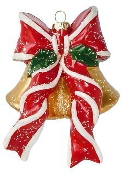 Елочное украшение Колокольчик с бантом 11,1 см, пластик