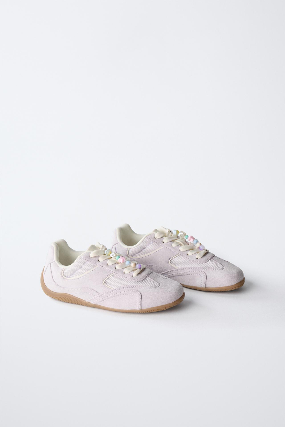 ZARA КРОССОВКИ С КЛИПСОЙ И БУСИНАМИ, ЛИЛОВЫЙ