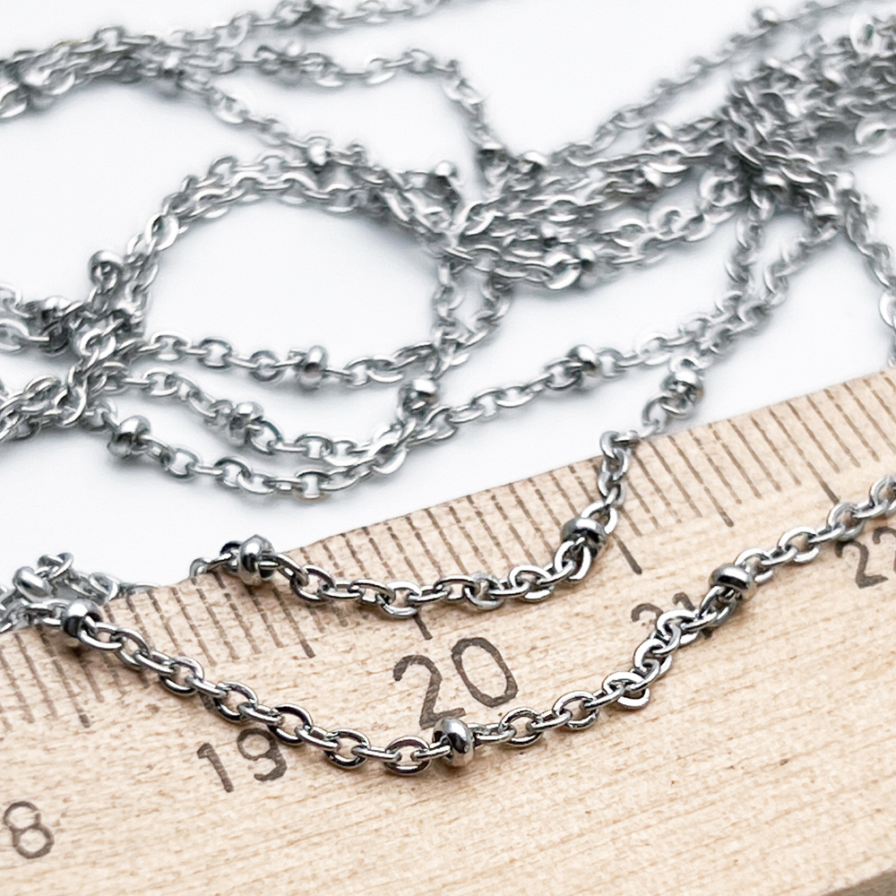 Цепочка, цвет серебро, размер звена 2*1,5 мм, цена за отрезок 50 см