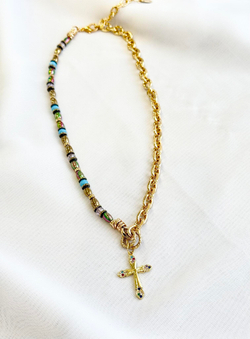 HMG 1339 G Enamel cross Колье  арт.2350
