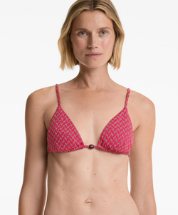 OYSHO Жаккардовый треугольный топ бикини, фуксия