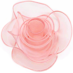 Лента декоративная (4 см*9,14 м) Органза с леской, Нежно-розовый, 1 шт., 6233769