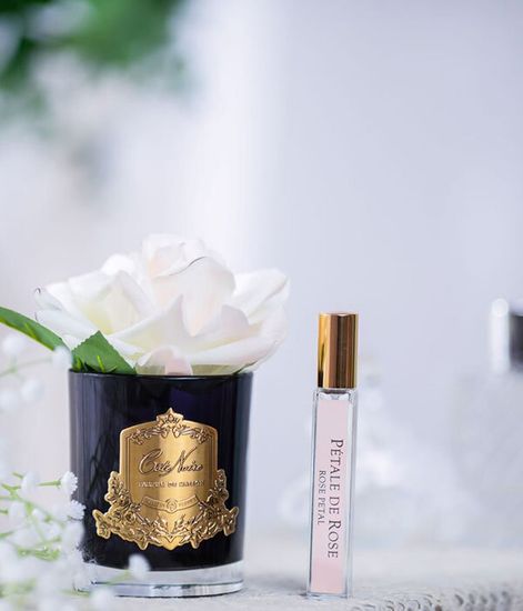 Роза ароматизированная светло-розовая в черной вазе, Cote Noire