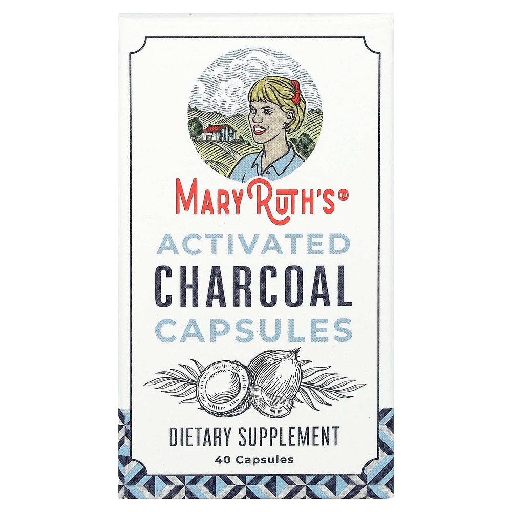 MaryRuth's, Капсулы с активированным углем, 40 капсул (475 мг на капсулу)