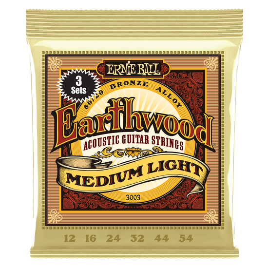 Струны для акустической гитары ERNIE BALL 3003 Earthwood 80/20 Bronze Medium Light 12-54