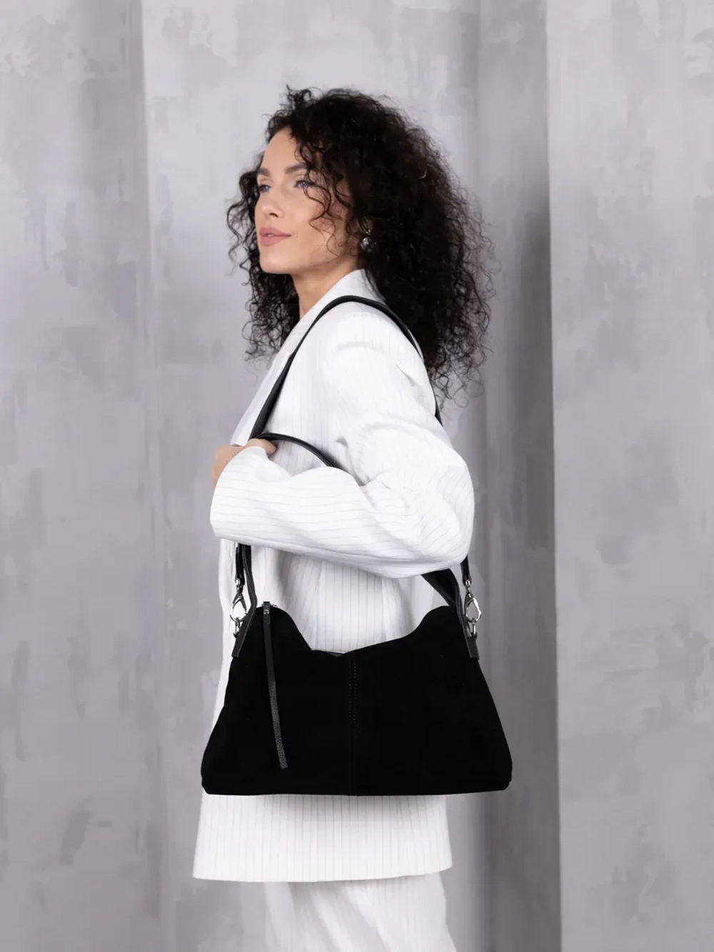 Сумка через плечо большая натуральная кожа