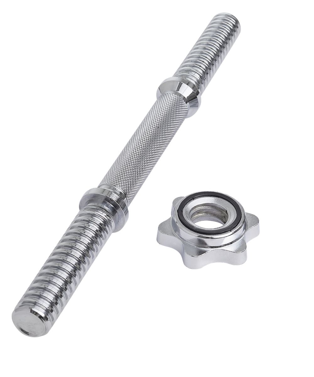 Гриф гантельный BB-107 d=25 мм, металлический, хромированный, 35 см