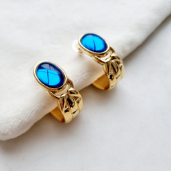 Серьги Trifari синий люцит