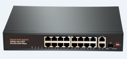 POE-1621GE-1 коммутатор PoE 16+2 гигабитных порта + 1SFP, металлический корпу