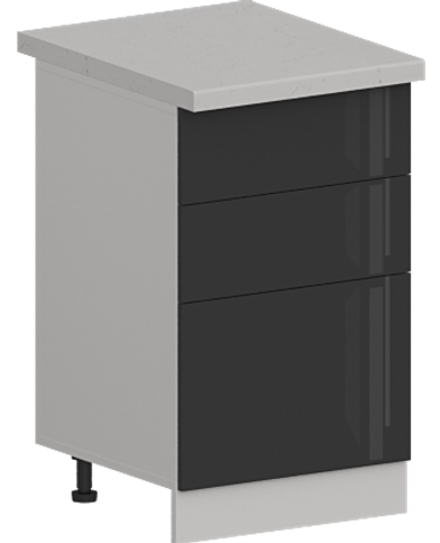 Кухня Модуль ШН3Я 500 Белый / Графит Глянец