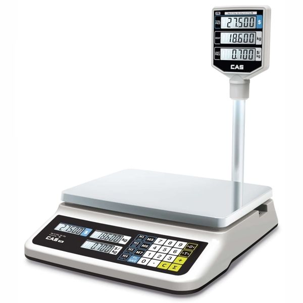 Весы торговые настольные CAS PR-06P, RS232/USB (опция), 6кг, 1/2гр, 320x210, с поверкой, со стойкой