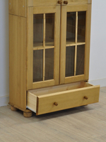 Шкаф витрина Бритта двухдверная стеклянная, бейц