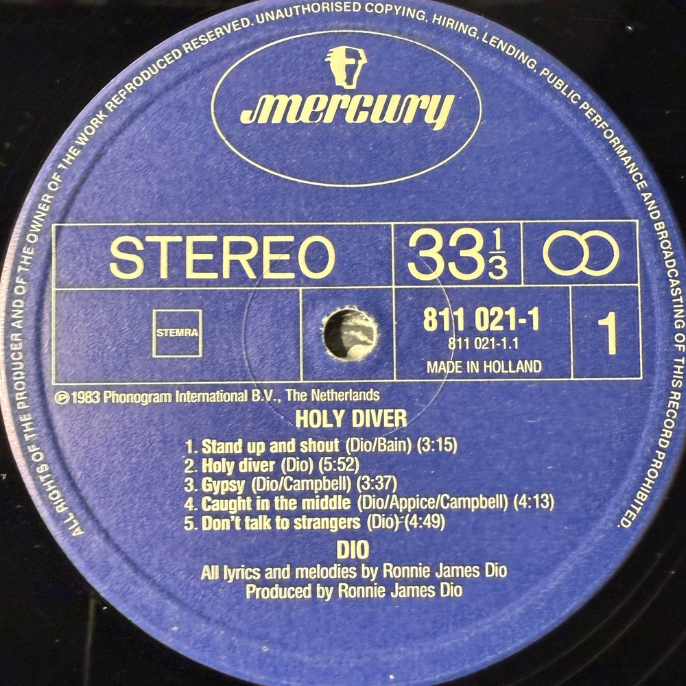Dio ‎– Holy Diver (Голландия 1983г.)