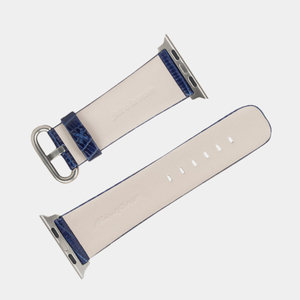 Ремешок для Apple Watch 44/45/46 mm из кожи ящерицы, синего цвета