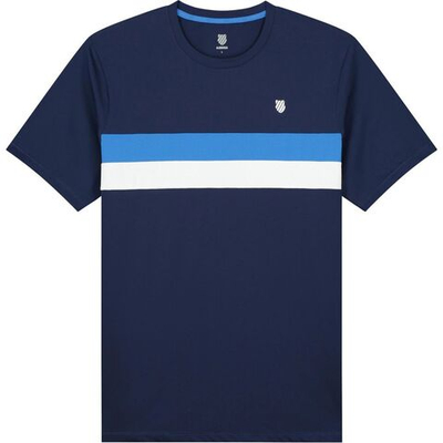 Детская теннисная футболка K-Swiss Tac Core Team Stripe Crew B - Blue