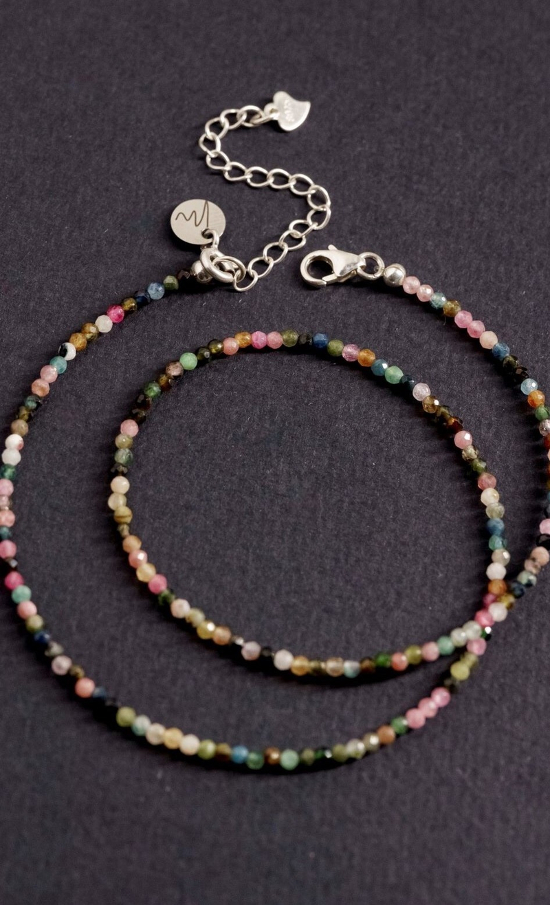 Чокер "Memo about Energy" из цветного турмалина с удлинителем 33-38 см