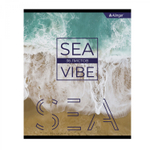 Тетрадь 36 л., А5, линия, Alingar "Sea vibe", скрепка, второй блок 60г/м2, мелованный картон (стандарт), 4 дизайна в пленке т/у