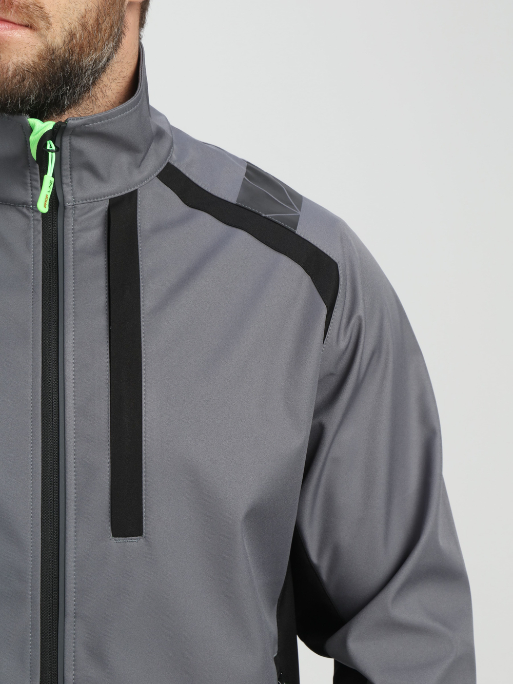 Куртка ProfLineLeader (тк.Софтшел), серый/черный