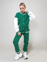 Костюм JN 8115 на флисе из бомбера на кнопках и штанов на резинке