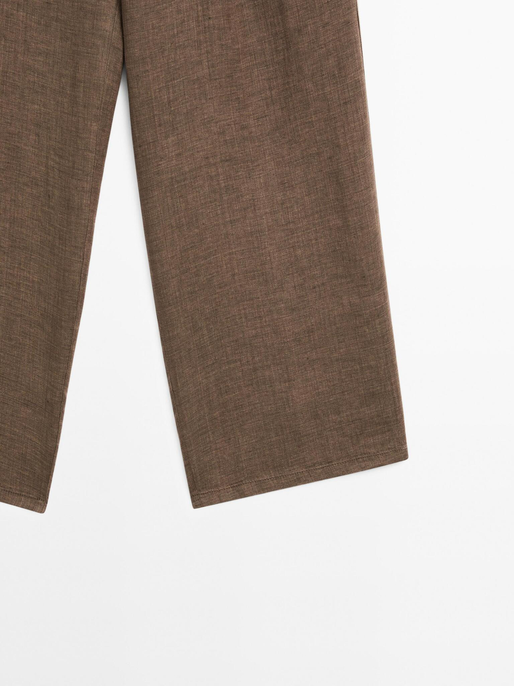 Massimo Dutti Брюки широкие из 100% льна, коричневый