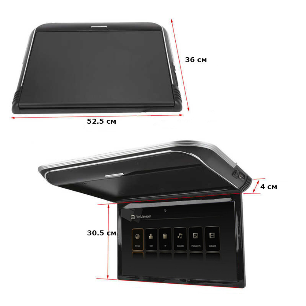 Монитор потолочный - ERGO ER1950AN с экраном 19.5” (1920х1080 FullHD, Android, 3+32Gb) черный