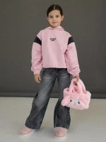 Худи для девочки с завязками розовое