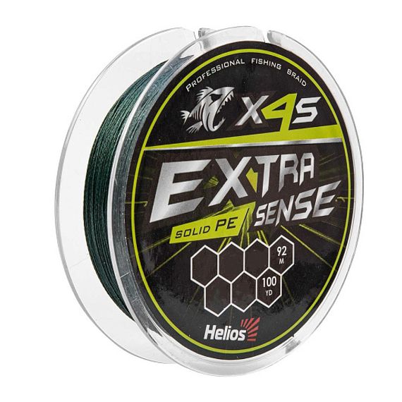 Шнур Helios Extrasense X4S PE Green 92m    0.8/13LB 0.16mm (HS-ES-X4S-0.8/13LB)