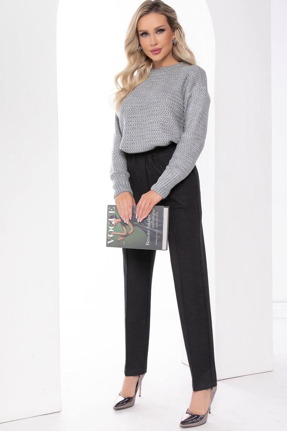 Брюки "Монтана" (блэк/полоска) Б8045 LT Collection