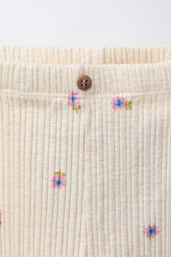 ZARA ЛЕГИНСЫ С ЦВЕТОЧНЫМ РИСУНКОМ, ЭКРЮ