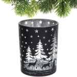 Подсвечник «Снежный лес» 10*12,5 см, Черный