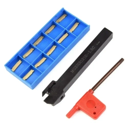 Держатель канавочного резца MGEHR1212-1.5 + 10 шт. твердосплавных канавочных резцов MGMN150-G