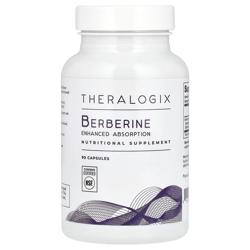 Theralogix, Берберин, улучшенное усвоение, 90 капсул (550 мг на капсулу)