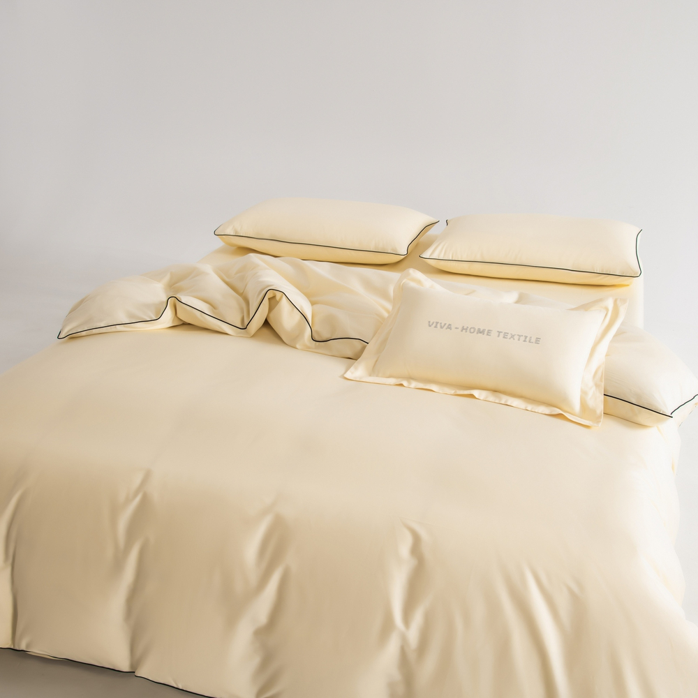 КПБ Однотонный Сатин Элитный на резинке OCER010, Евро, 4 наволочки, простынь 180*200*30