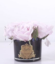 Букет из 5 розовых роз в черной вазе, Cote Noire