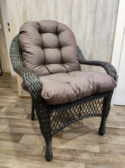 Кресло из искусственного ротанга МЭДИСОН НЬЮ «MEDISON NEW» с подушками на сидение и спинку