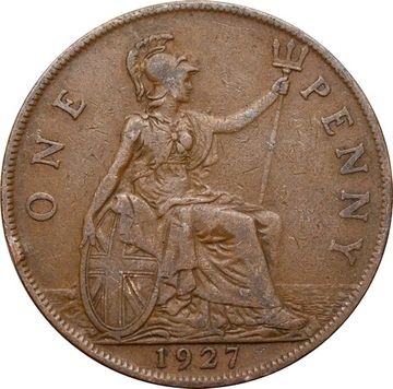 1 пенни 1927 Великобритания