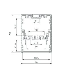 Профиль KLUS-POWER-W50-2000 ANOD (Arlight, Алюминий) 030303