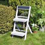 Подставка для цветов, 35х30х71, Флорэль, этажерка, напольное, на подоконник, полка, из массива дерева, серый, Dipriz