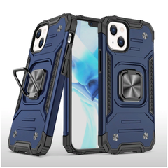 Противоударный чехол Strong Armour Case с кольцом для iPhone 14 (Синий)