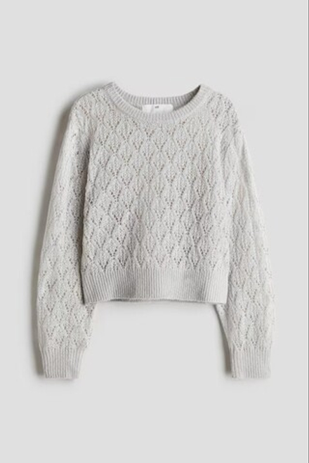 H&M Трикотажный свитер, светло-серый
