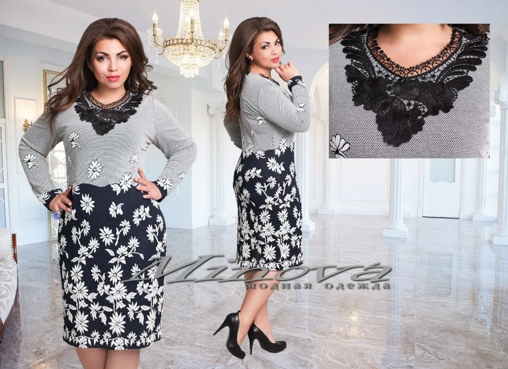 Платье 0083-серый Minova